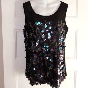CARTISE Black Sequin Sleeveless Top NWT, Sz L